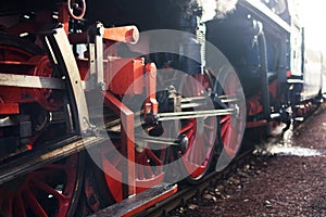 Detail of railway steam engine of Albatros 498.1