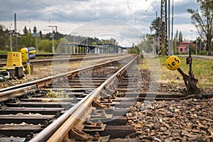 Detail railway turnouts on tracks