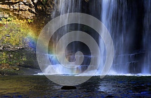 Detail with Rainbow, Sgwd yr Eira waterfall on the Afon Hepste photo