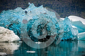 Detail of a recently flipped iceberg, Iceland