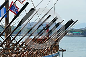 Detail of the reconstruction of the Argonauts boat