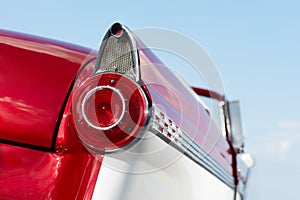 Detail of red cabriolet vintage car photo