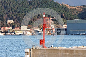 detail of red light beacon