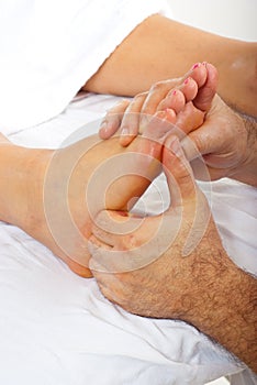 Detail of reflexology massage