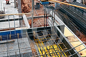 Detail of reinforced concrete slab under construction