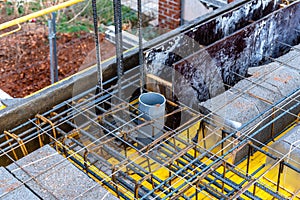 Detail of reinforced concrete slab under construction