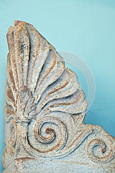 Detail of a remain in the Archaeological Museum of Delos, Myconos, Cyclades