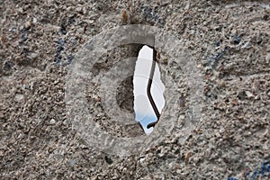 Detail of the remains of the Berlin Wall, Berlin, Germany. Segments of wall left as a reminder of events leading up to the fall of