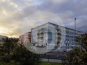 detail of residential building in a italian town