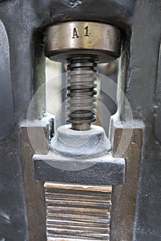 Detail of retro old press printing machine