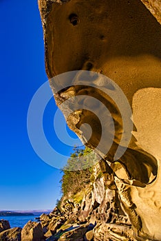 Detail of rock formation at Jack Point park in Nanaimo, BC