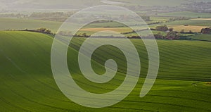 Detail of rolling hills in beautiful landscape photo