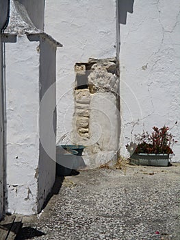 Detail of Roman column and capital in Medina Sidonia. Spain.