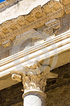 detail of Roman Theatre, Merida, Badajoz Province, Extremadura