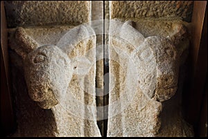Detail of Romanesque church Santiago de Taboada photo