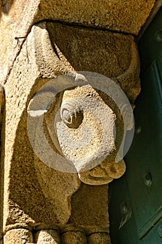 Detail of Romanesque monastery of Paco de Sousa in Penafiel