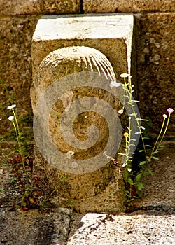 Detail of Romanesque monastery of Paco de Sousa in Penafiel