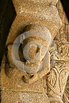 Detail of Romanesque monastery of Paco de Sousa in Penafiel