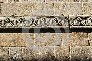 Detail of romanesque monastery of Paco de Sousa in Penafiel