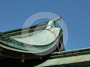 Detail of the roof line of Meiji Shrine, Tokyo, Japan