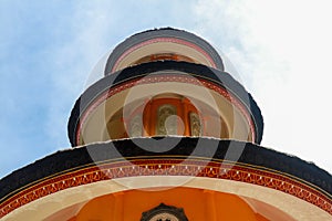 Detail of the roof of the Pagoda in the Brahma Vihara Arama Temple in Bal. Monastery, Brahma Vihara Arama , Bali, Indonesia