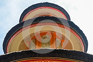 Detail of the roof of the Pagoda in the Brahma Vihara Arama Temple in Bal. Monastery, Brahma Vihara Arama , Bali, Indonesia