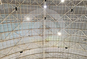 Detail of roof stucture at stadion indoor