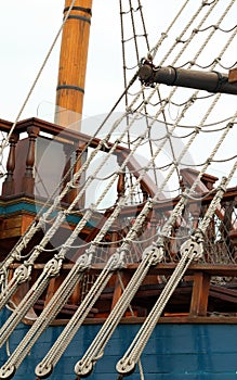 Detail of a rope ladder