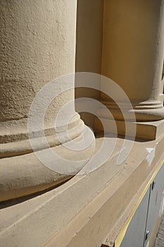 Detail of round supporting columns