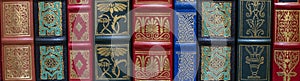Detail of some classic books on a shelf photo