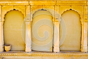Detail of Royal Palace architecture in Jaisalmer