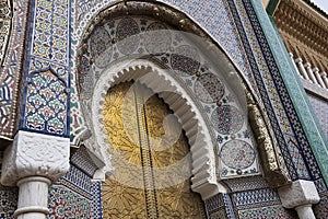 Detail of the Royal Palace in Fes, Morocco photo