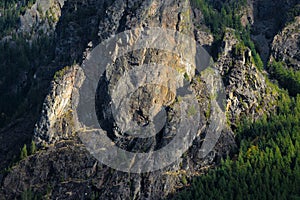 Detail of the rugged west face of Mount Si in the Washington Cascades