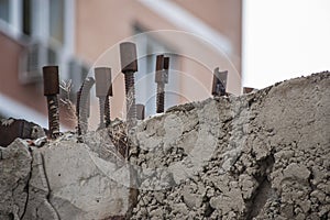 Detail of ruined buildings