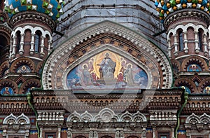 Detail of the Russian Orthodox Church of the Savior on Spilled Blood in Saint Petersburg, Russia