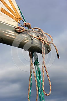 Detail sail boat