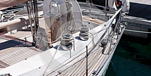 Detail of sailing boat or yacht