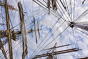Detail of sailing ships on the Baltic Sea