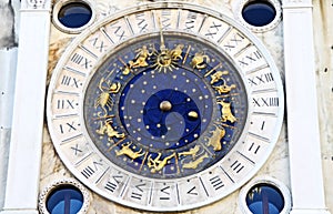 A detail of Saint Mark square clock tower
