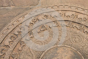 Detail of Sandakada pahana, also known as Moonstone, Sri Lanka