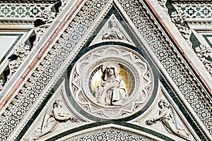 Detail of Santa Maria in Fiore, cathedral of Florence, Italy