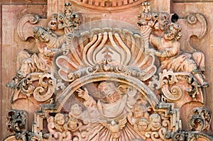Detail of Santa Prisca church in Taxco, Mexico photo