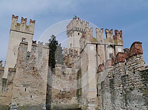 Detail of the Scaliger Castle at the lago di Garda