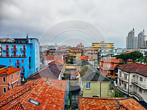 Detail Scenic View of Colorful Houses in Italy.