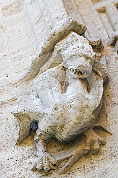 Detail Sculpture of a Dragon at Llotja de la Seda in Valencia photo