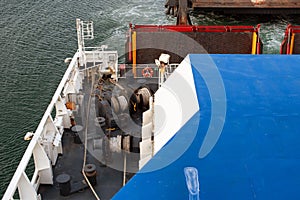 Detail of a section of the stern of a ferry boat