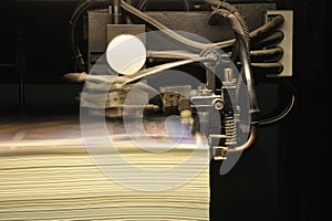 Offset press printing, detail photo