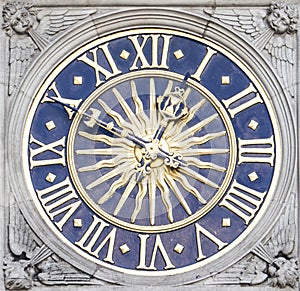 Detail shot of clock face