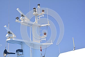 Detail shot of a ferry-boat radars.