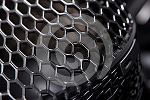 detail shot of the mesh part of a microphone